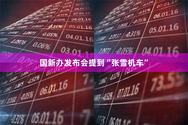国新办发布会提到“张雪机车”